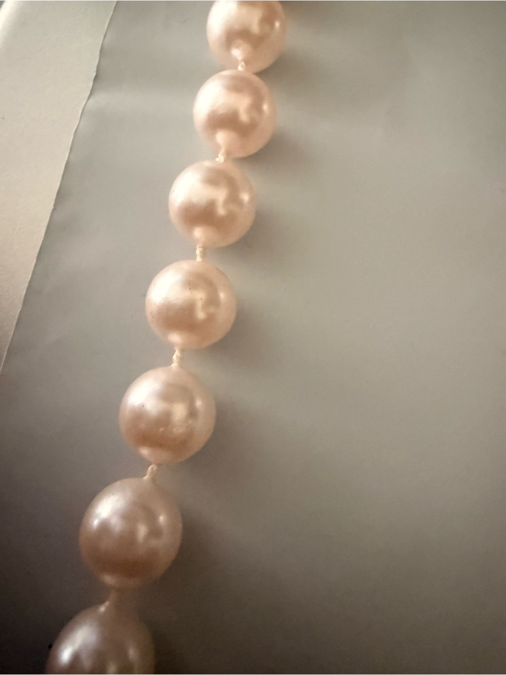 Vintage Long Faux Pearl Necklace Knotted Cream Opera Rope Length - Picture 2 of 4